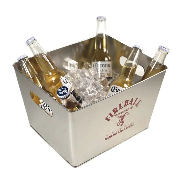 Balde de gelo de metal galvanizado